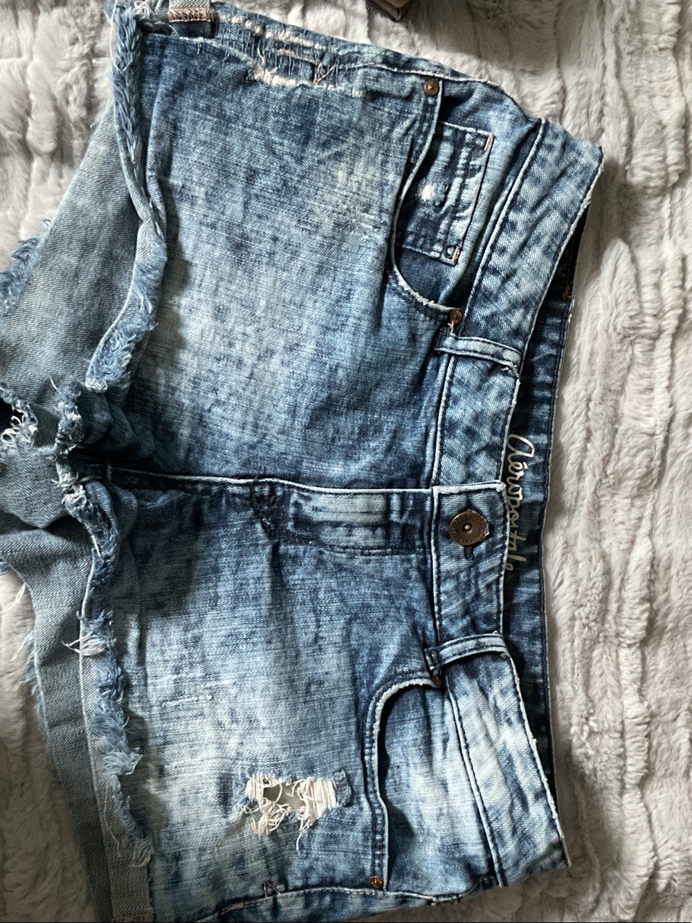 Aeropostale Light Blue Distressed Denim Cutoff Shorts
